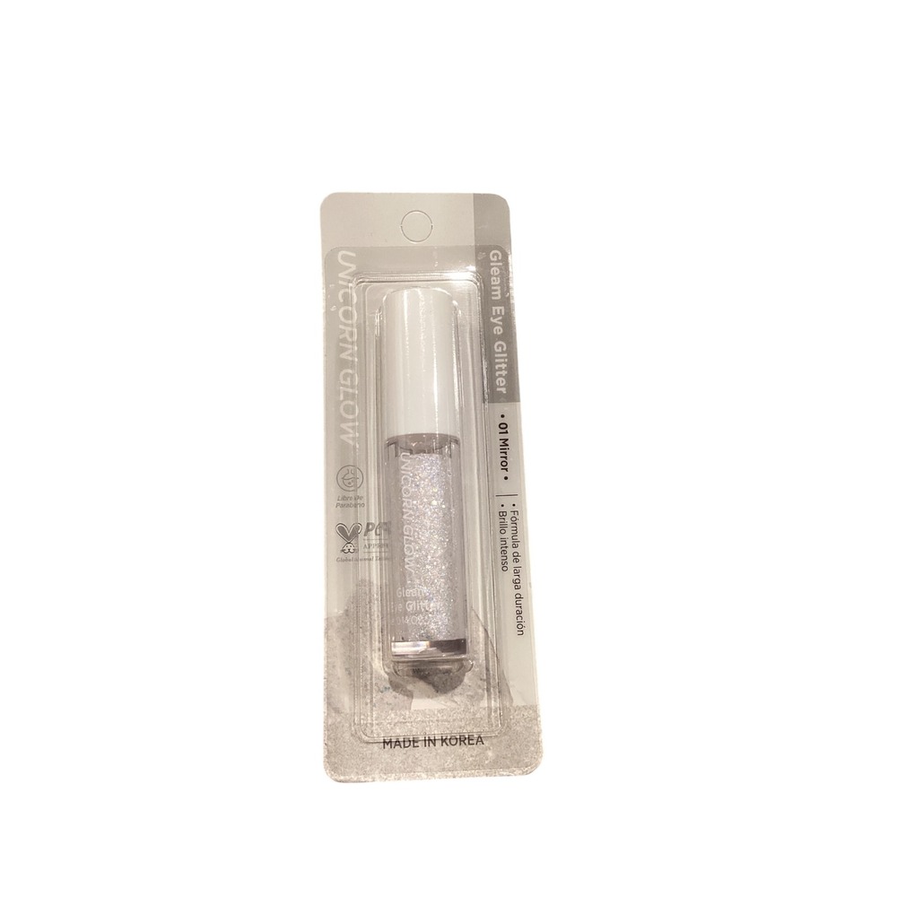 Unicorn Glow Gleam Eye Glitter 01 Mirror Liquid Eyeshadow Silver Shimmer New